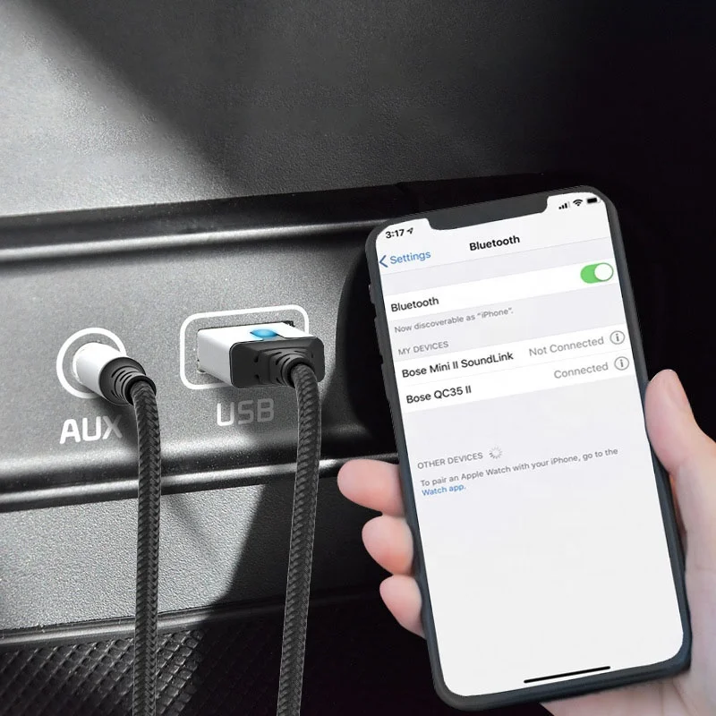 AUX автомобильный адаптер для приемника с Bluetooth 5 0 аудио кабели 3 мм прослушивания и вызова подходит MP4 другого