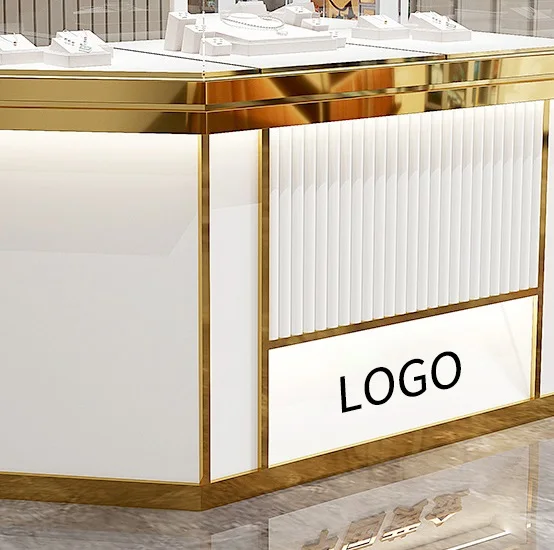 Custom LOGO Jewelry Cabinet Luxury Shop Ring Bracelet Watch Bangle Display Showcase Jewelry Store Counter