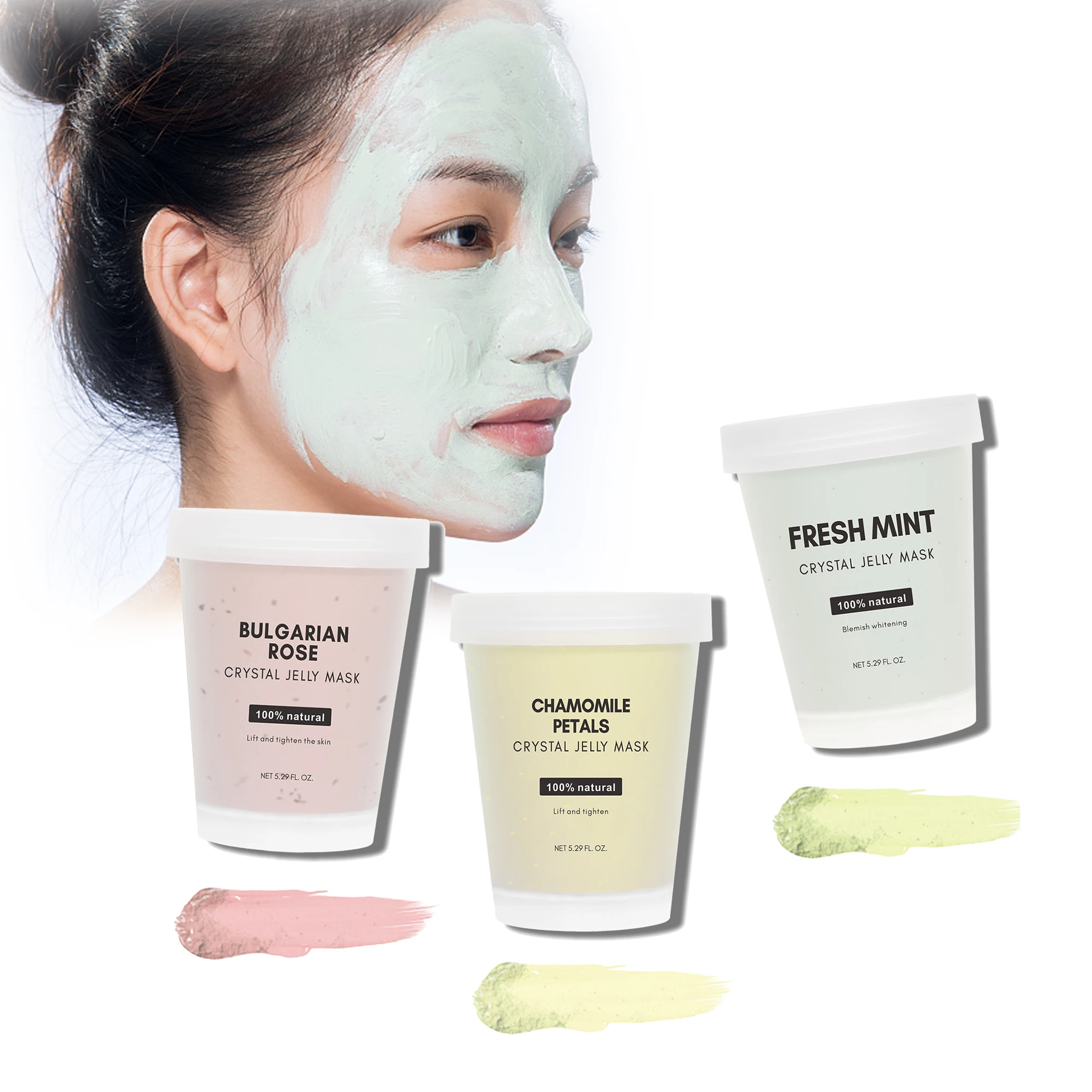 Hot sell crystal peel off powder Rubber Mask Spa Set custom logo derma brightening facial soft hydro jelly mask powder