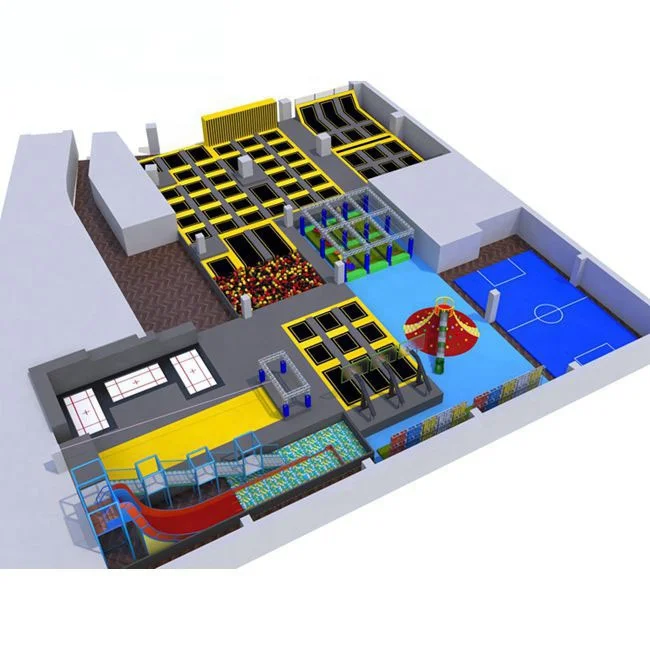 
Factory professional made children jumping games play structure amusement park trampoline 