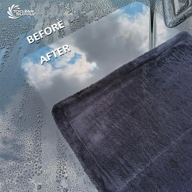 car body drying glass drying towel edgeless tagless car wash towel 40x40cm gray yellow auto car care wash cleaning