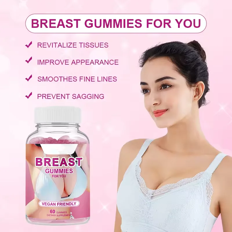 Vitahealthy OEM/ODM private label factory supply natural health products 60 breast enlargement shaped size gummies