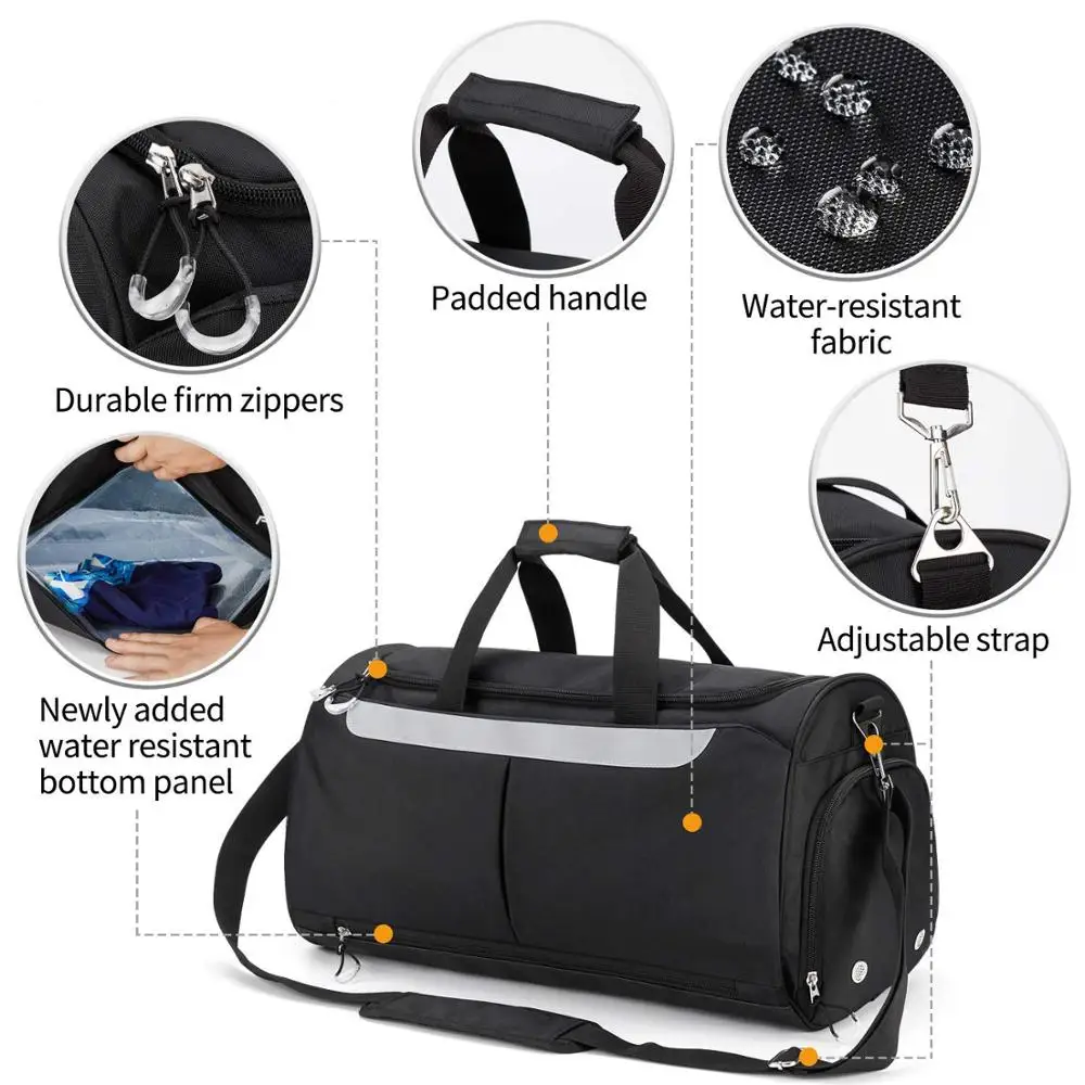Custom Sports Gym Bag Workout Duffel Bag with Shoes Compartment Wet Pocket for Men and Women  Durable Water Resistant