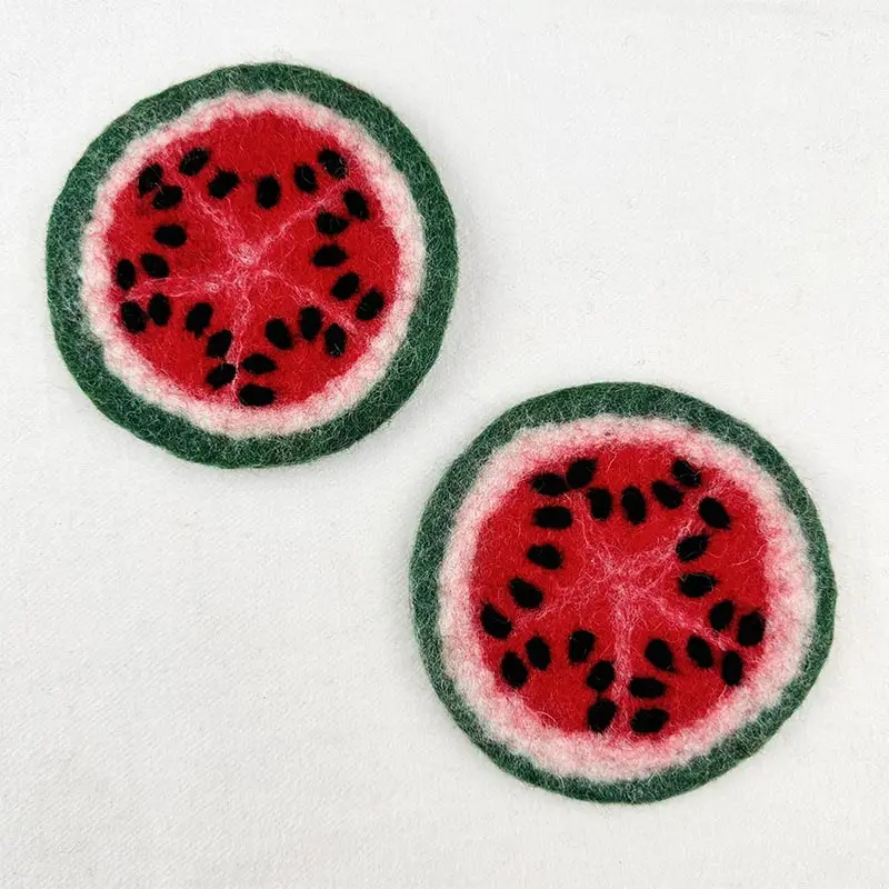 Craft Punch Needle Coaster Kits with Cute Pattern Pads Felt Yarns Needle Mat