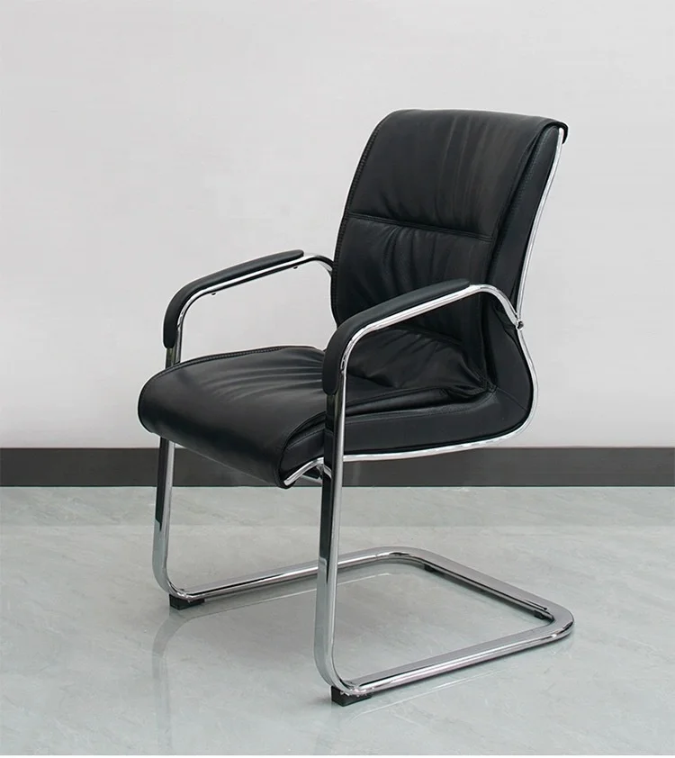 Good quality PU leather conference room office  visitors chair for fat people