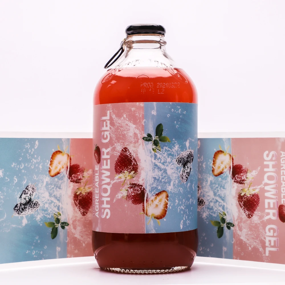 Custom Label Printing Waterproof Adhesive Juice Bottle Packaging Sticker Labels Drink Beverage Bottle Label