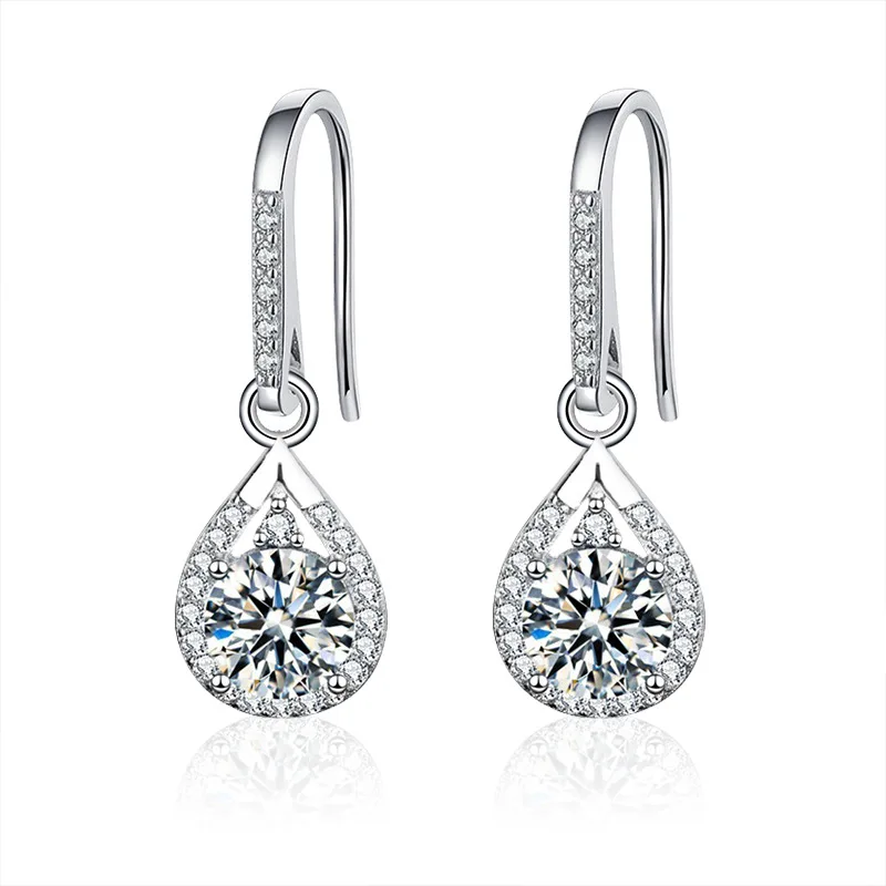 Женские серьги-капельки из серебра 0 5ct 925 Moissanite VVS
