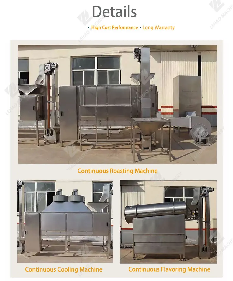 Full automatic salted peanut cashew nut roasting seasoning machine nut roaster flavoring production line