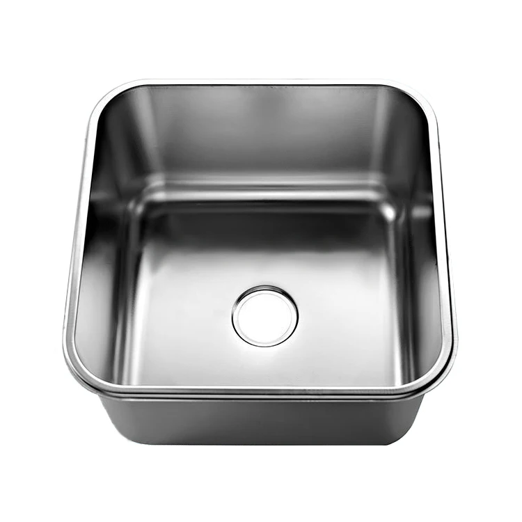 Commercial Kitchen Stainless Steel Fabricated Pressed Sinks Factory Restaurant Supplier SS 201/304 Single Bowl Industrial Sink