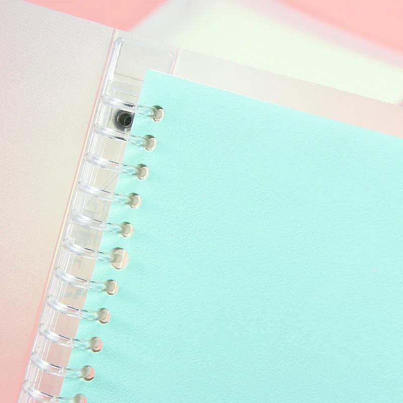 Waterproof PP plastic soft cover A5 B5 loose leaf notebook with line pages printing