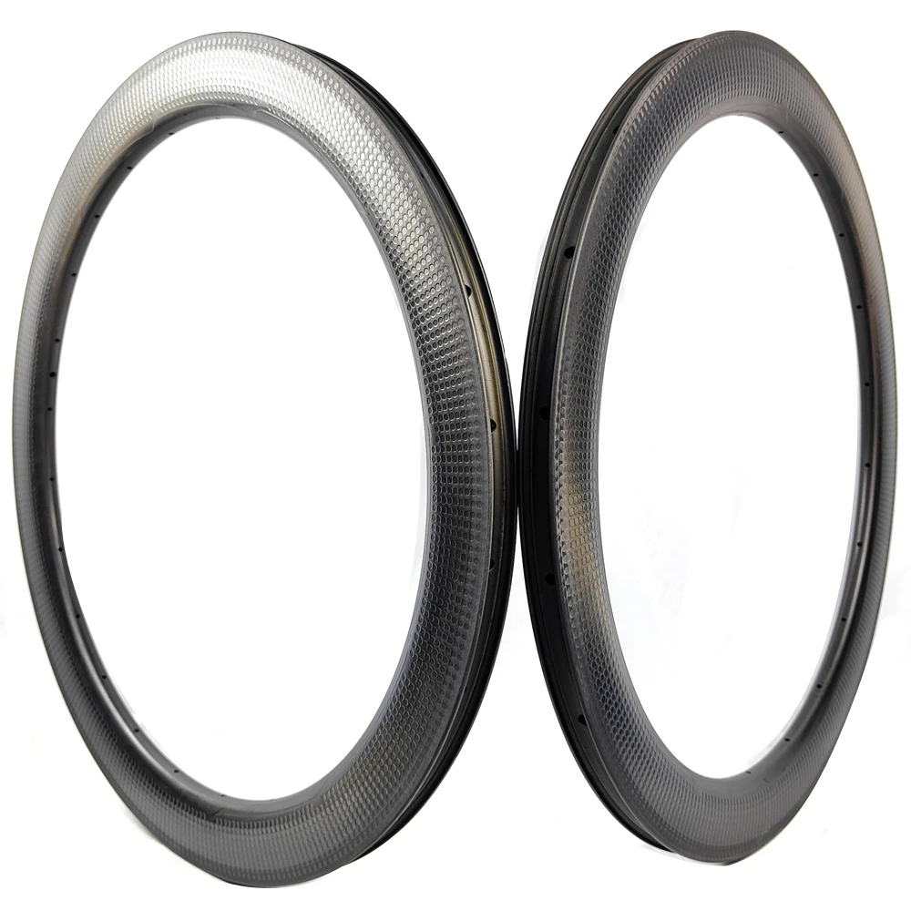 BIKEDOC 700C Bicycle Carbon Dimple Rim Width 25mm Depth 45mm 50mm 58mm 80mm Clincher Tubeless Road Dimpled Surface