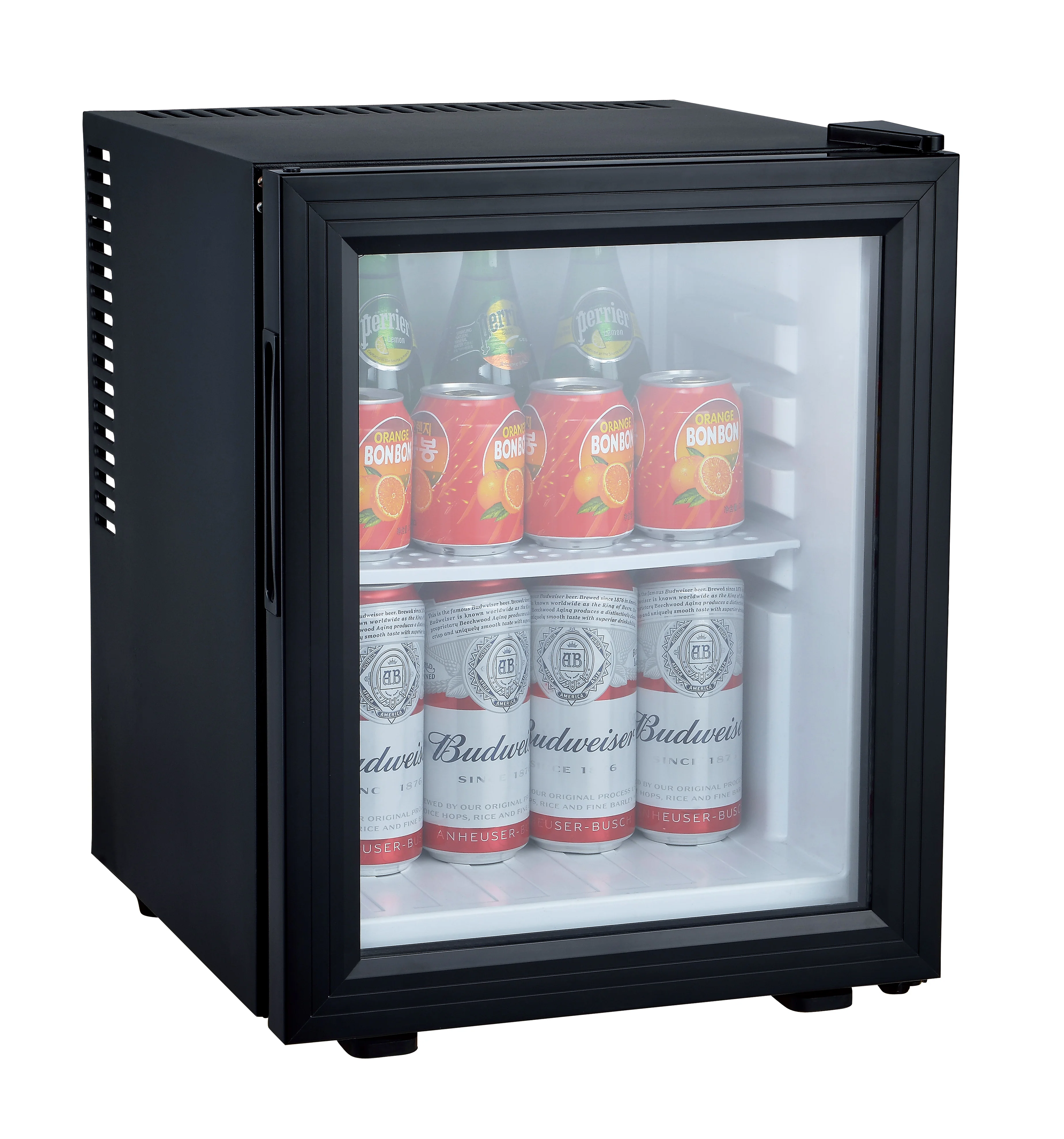 30L noiseless glass door minibar, 30L silent mini showcase,30L mini fridge with glass door