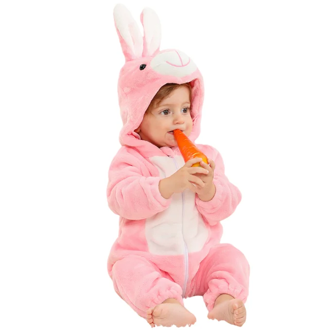 Unisex Baby Rompers Winter Warm Black & White Panda One Piece Pajamas for 0-3 Years Knitted with Zipper Closure