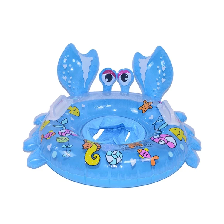 Manufacturers wholesale ECO-PVC crab swim ring  inflatable baby seat float boat with handles