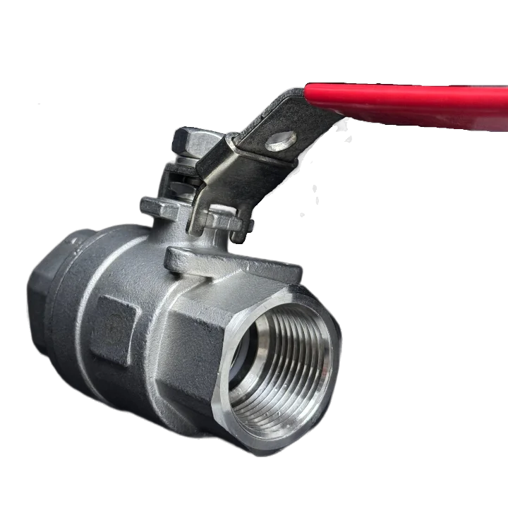 DKV Stainless Steel 304 2pc Ball Valve Threaded PN63 2pc Stainless Steel 304 Two Piece Full Bore BSP NPT Ball Valve with Lock