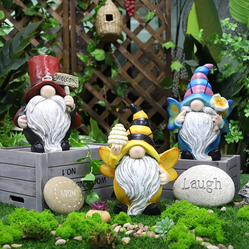 Redeco Wholesale Easter Gnome Toy Resin Crafts Cute America Gnomes Magnesium Oxide Crafts For Gifts Home Garden Decor
