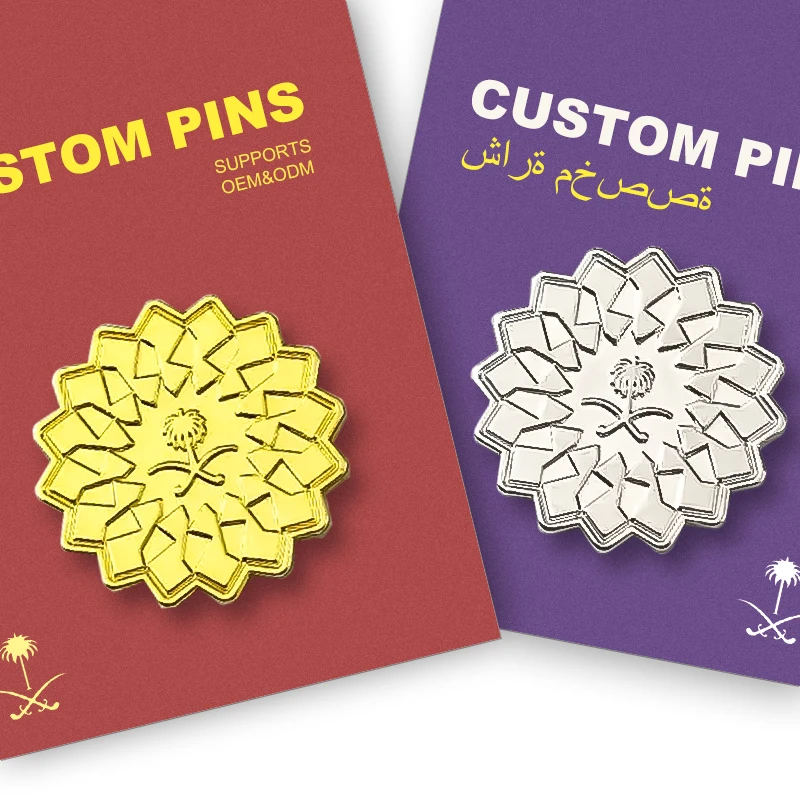 Pin Badges Metal Logo New Era Safety Saudi Personnalises Espanol Mexico Magnetic Enamel Eagle Custom Hijab Pins