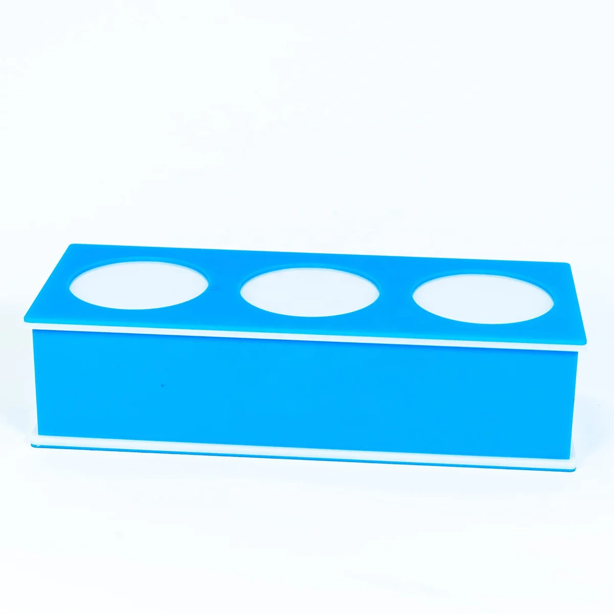 Table Top 3 Bottles Vodka Led Light Luminous Plastic Acrylic Wine Box Display Rack