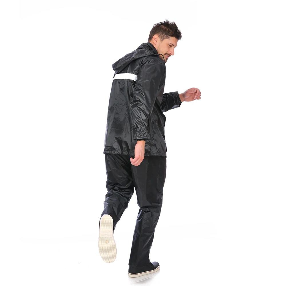 Breathable Rainsuit Motorcycle Wear Rainy Reusable Polyester PVC Raincoat Reflective Rainwear