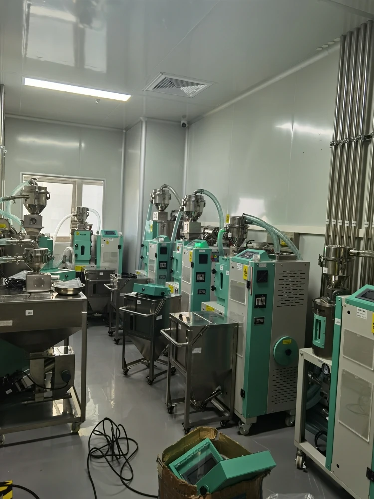 energy efficient multi function three-in-one compact industrial plastic materials dehumidifying dryer for extruder plant