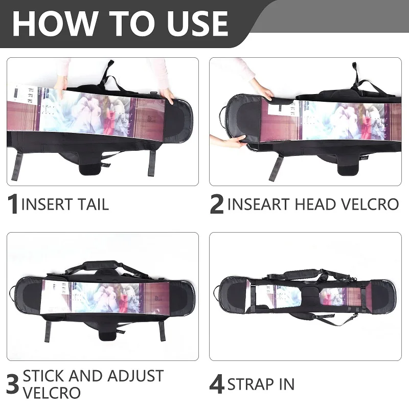 Custom Logo Adjustable Travel Neoprene Soft Protection Snowboard Sleeve Cover Case with Shoulder Strap&Pocket