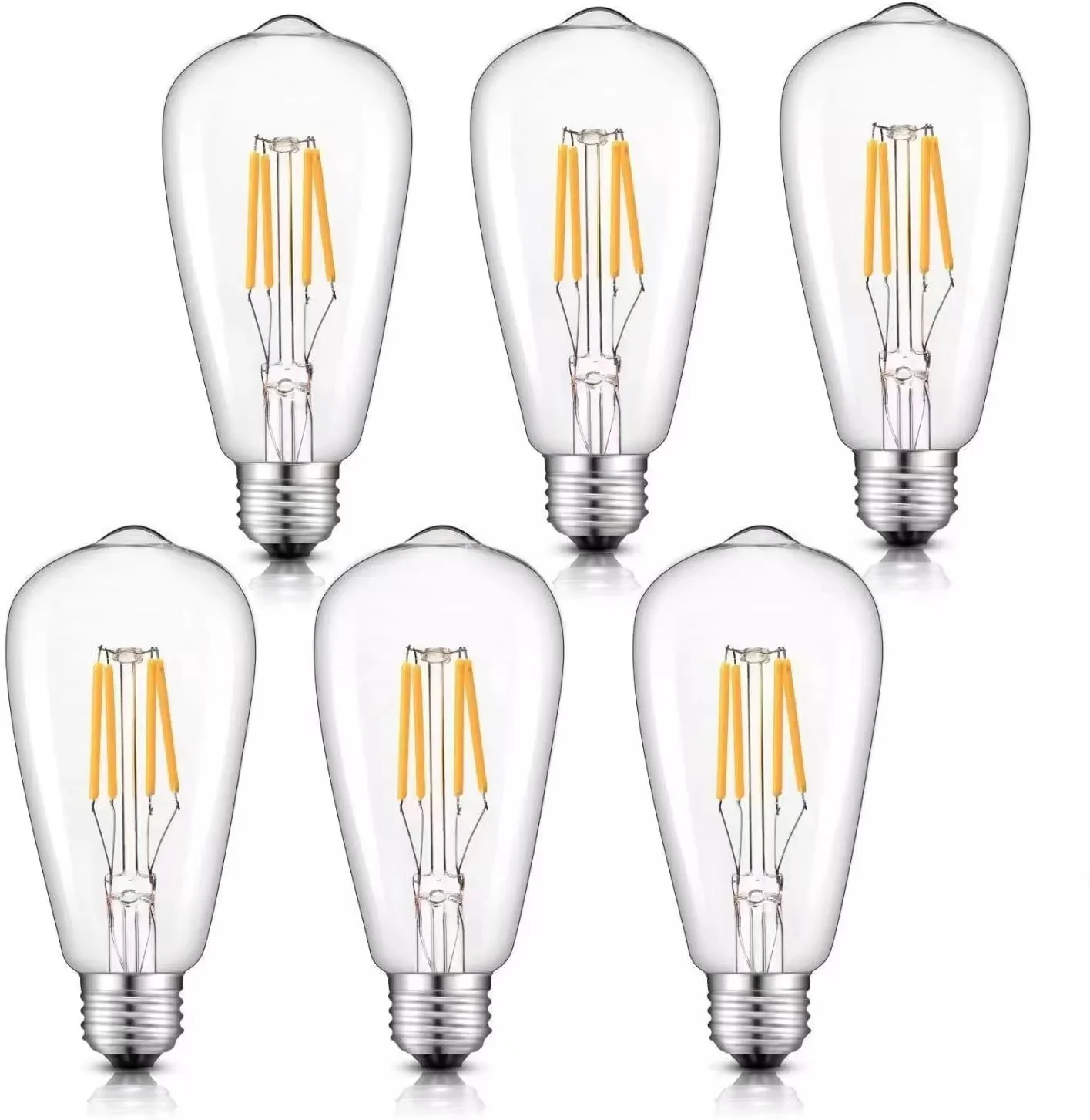 Chinese Manufacturer St64 E27 LED Light Spiral Filament LED Energy Saving Light Bulb with CE RoHS