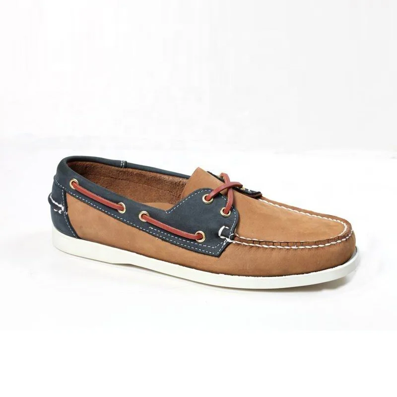 Portland Handsewn Waxed Leather Moccasins with Leather Sock Lining and Non-Marking, Slip-Resistant Rubber Outsoles Boat Shoes