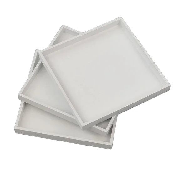Wooden white square storage tray multifunctional desktop miscellaneous storage classification tray