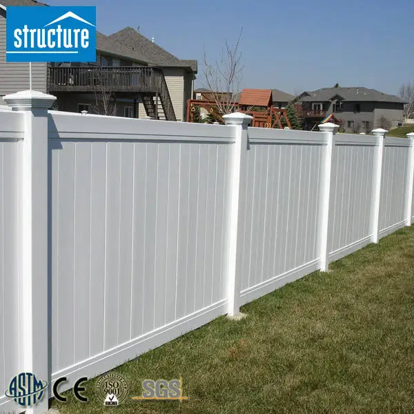 High quality outdoor security cheap fences PVC privacy vinyl fence panel 8ft