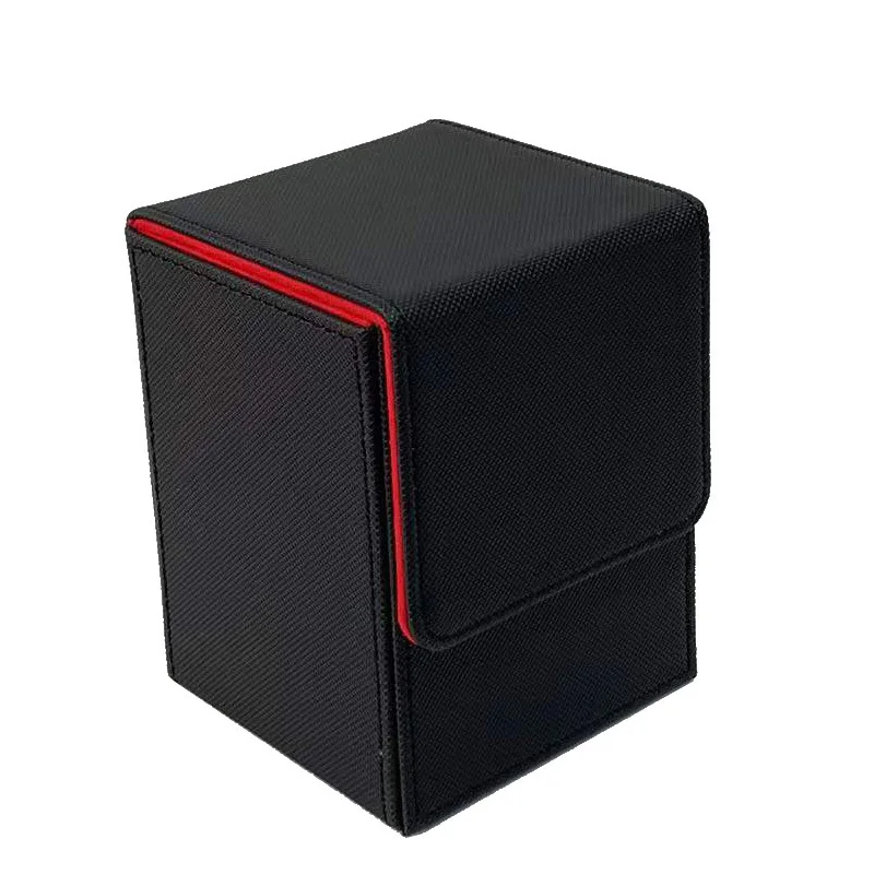 TCG MTG size custom logo PU leather magnetic closure divider organizer storage box yugioh poke mon trading game card deck holder