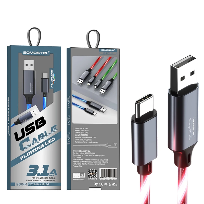 Новый светодиодный кабель Micro Usb, кабель для синхронизации и передачи данных для мобильного телефона, зарядный Usb-кабель для передачи данных