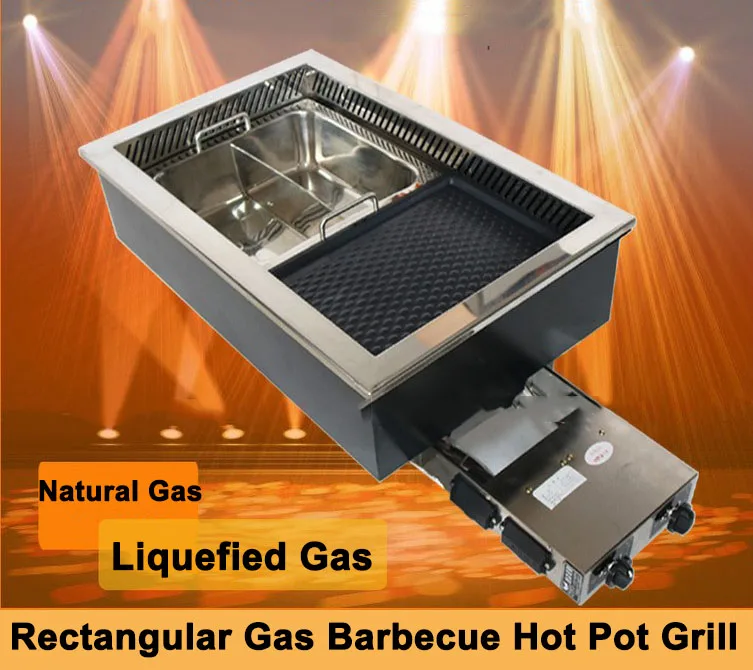 Hot sale restaurant tables with grill hot pot table for lunch