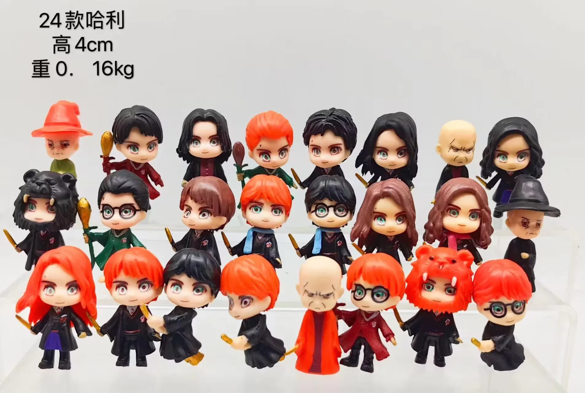 4cm Harry Mini Action Figures Set Hermione Potters PVC Toys With Broom and Wand