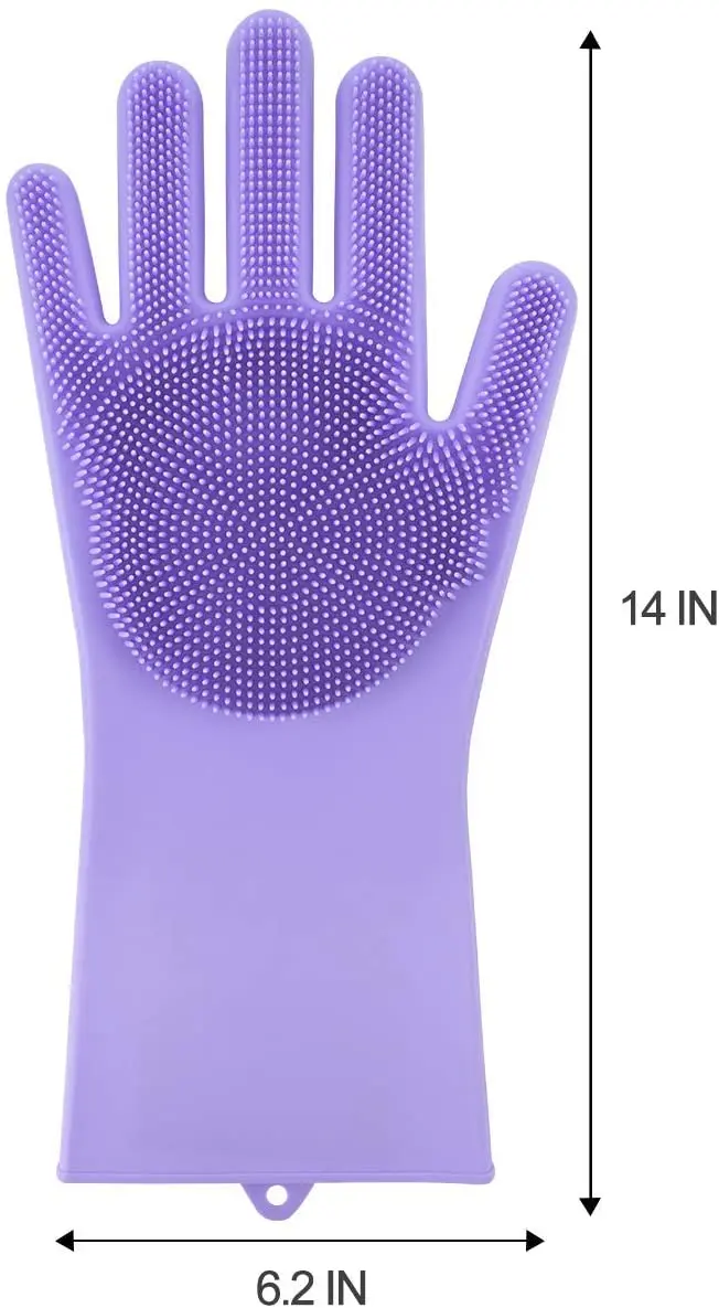 Heat-resistant Design Household Multifunctional Silicone Cleaning Brush Scrubber Gloves dish washing Gloves