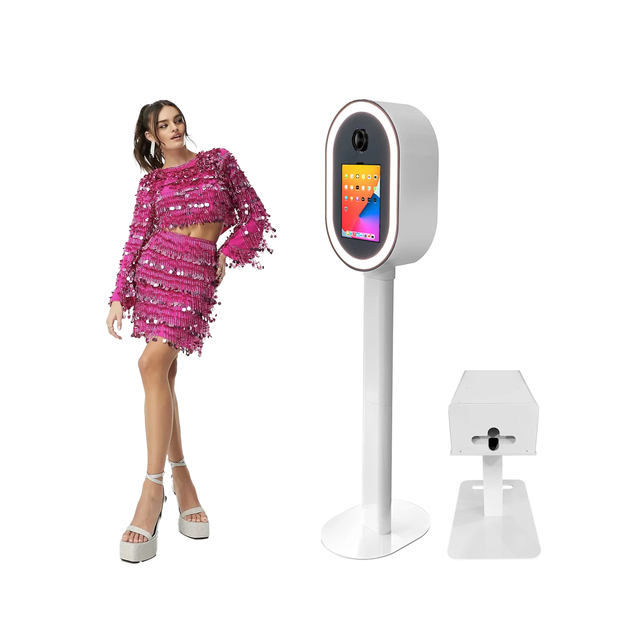 Dslr Photo Booth With Flash Back Door Display Optional Instant Printing Ipad Photo Booth Machine Kiosk With Flight Case