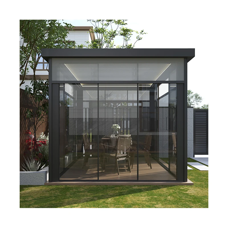 Outdoor Opening Louver Roof Motorized Modern Retractable Aluminium Wedding Pergola