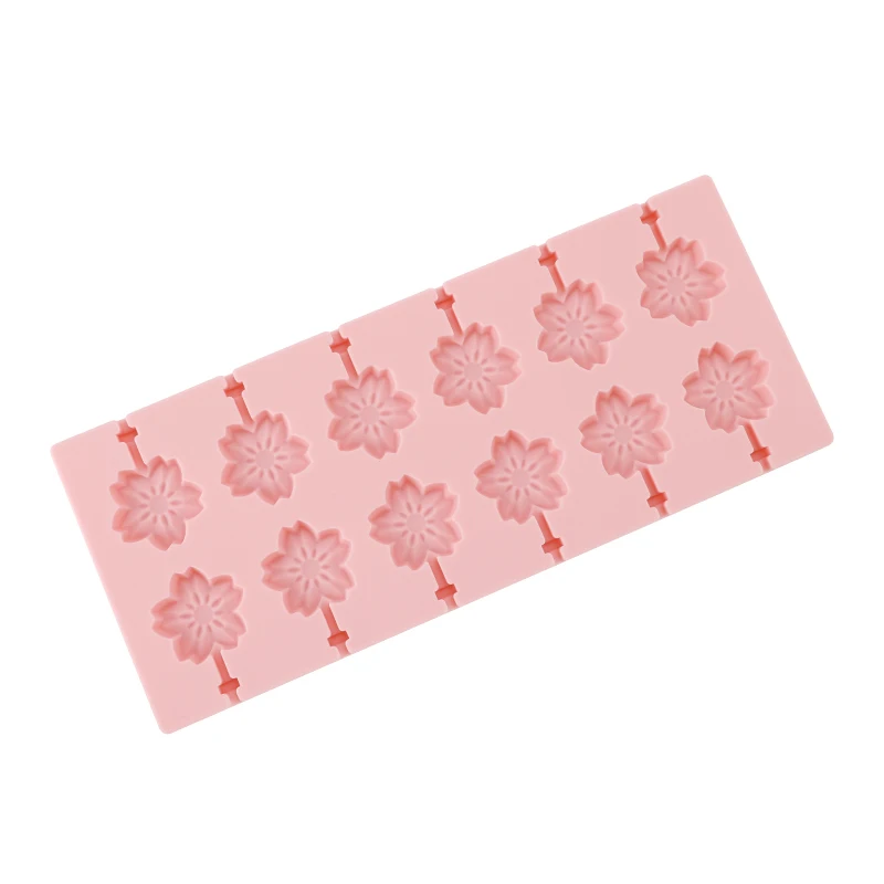 Lollipop Mold Food Grade Candy Mouds Customized Shape Soft 12 Holes Mould High Quality Silicone Custom Logo Opp Bag Cake Tools