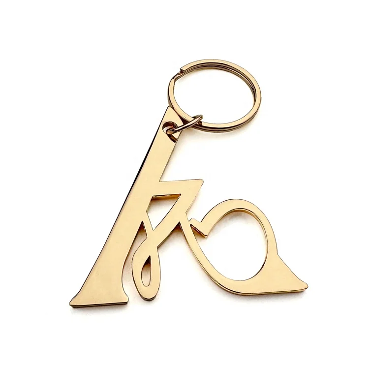 Personalized and Fashionable Gold Metal Key Cain Custom Brand Name Logo Zinc Alloy Jewelry Tags for Hipster