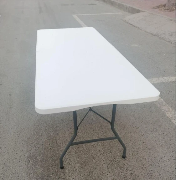 6ft HDPE White Foldable Table Camping chair Rectangle Half Plastic Picnic Folding Tables Manufacturer