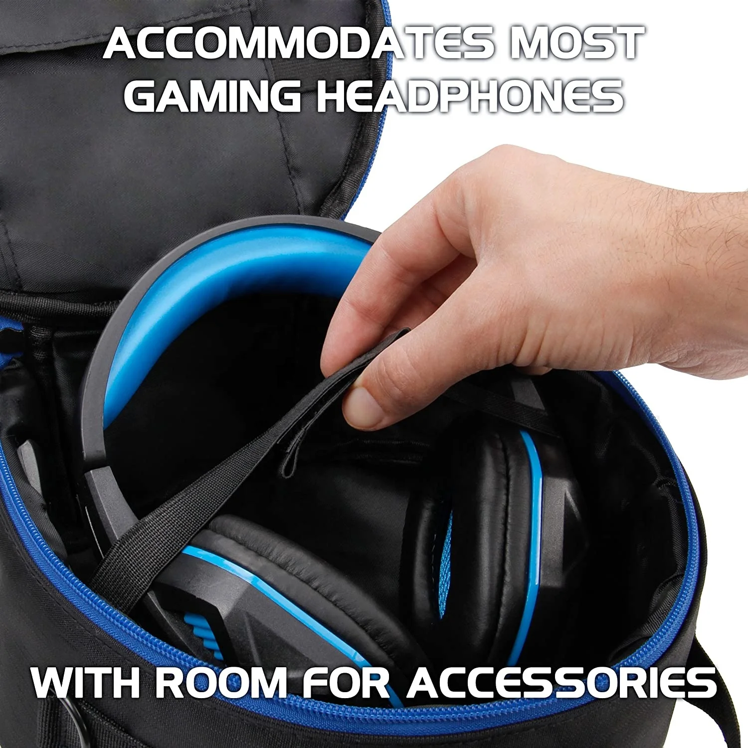 Portable round headphones case bag headphone storage bag for wired & wireless headsets DJ headphone bag