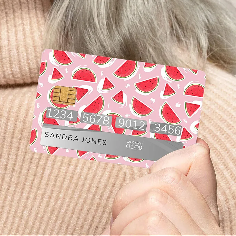 Low MOQ Waterproof Custom Wholesale Card Skin Nfc Protection Adhesive Characters Card Sticker For Debit Bank Cards