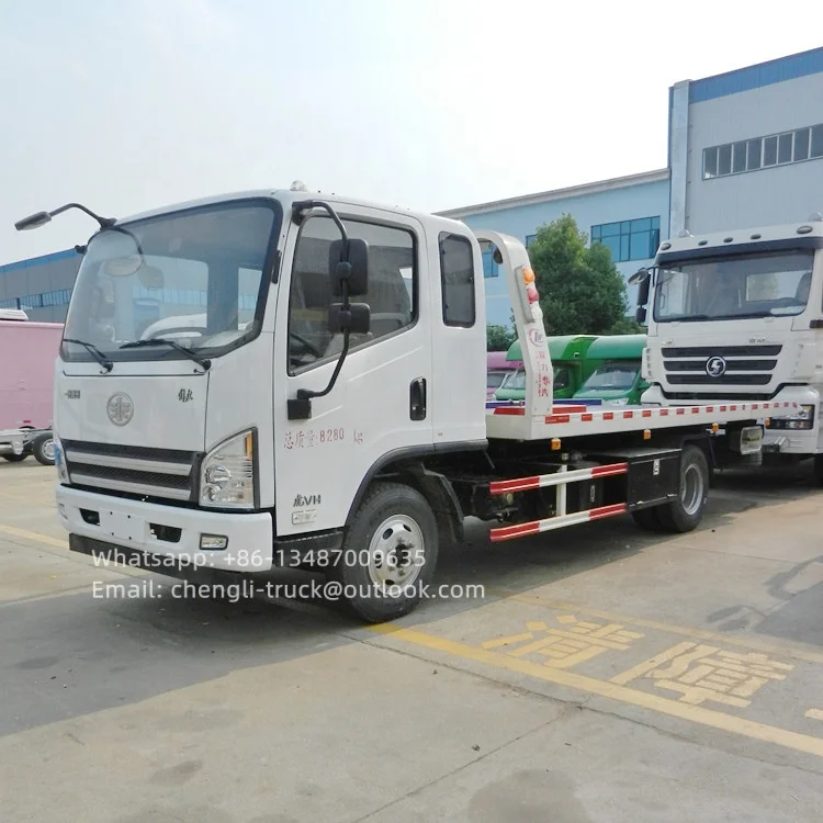 FAW TIGER VH tray wrecker 4 ton FAW flatbed tow truck for traffic block