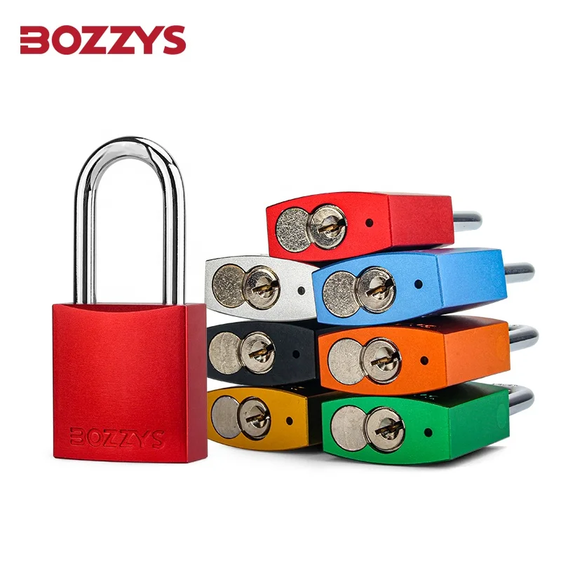 Compact anodized aluminium padlock with 6*38mm nylon shackle and key retaining function to prevent accidental operation