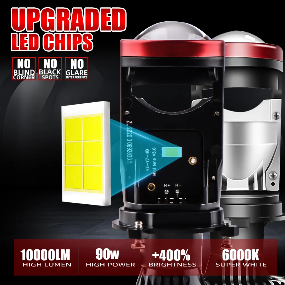 POPNOW High Power LED H4 Y7D mini projector lens h4 Car LED Headlight Bulb 6000k White Light Car Accessories