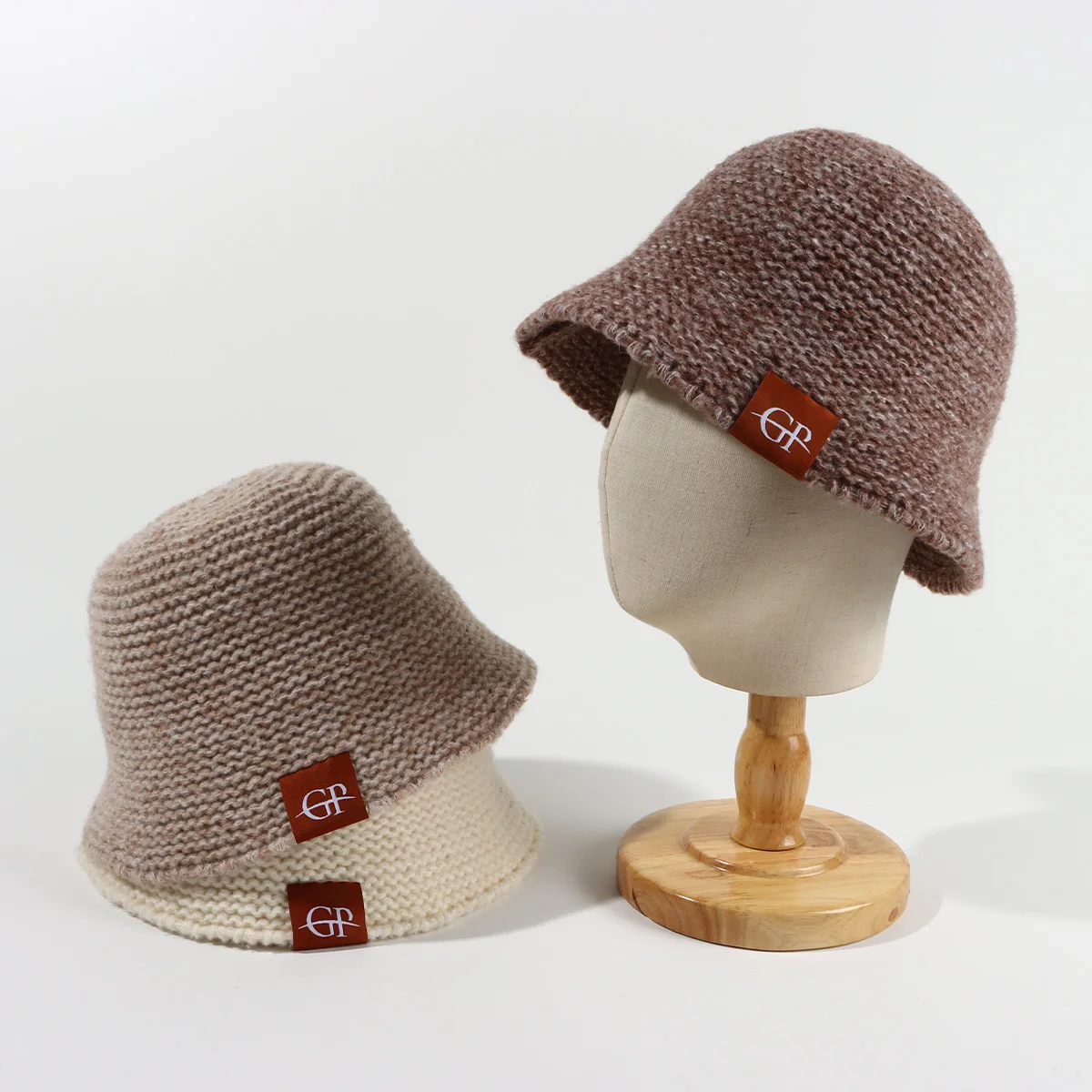 2024 New Arrival OEM/ODM Rabbit Hair Wool Bucket Hats High Quality Knitting Fisherman Hat Winter Warm Bucket Hats For Female