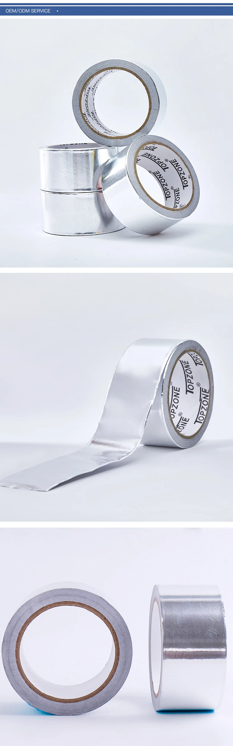Waterproof heat resistance conductive duct fiberglass reinforced aluminum foil adhesive tape