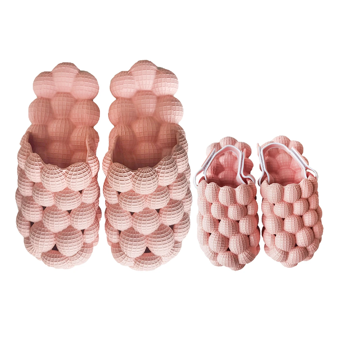 2023 spring summer new design fashion EVA lychee ball casual bubble slipper plain mommy and me bubble slides