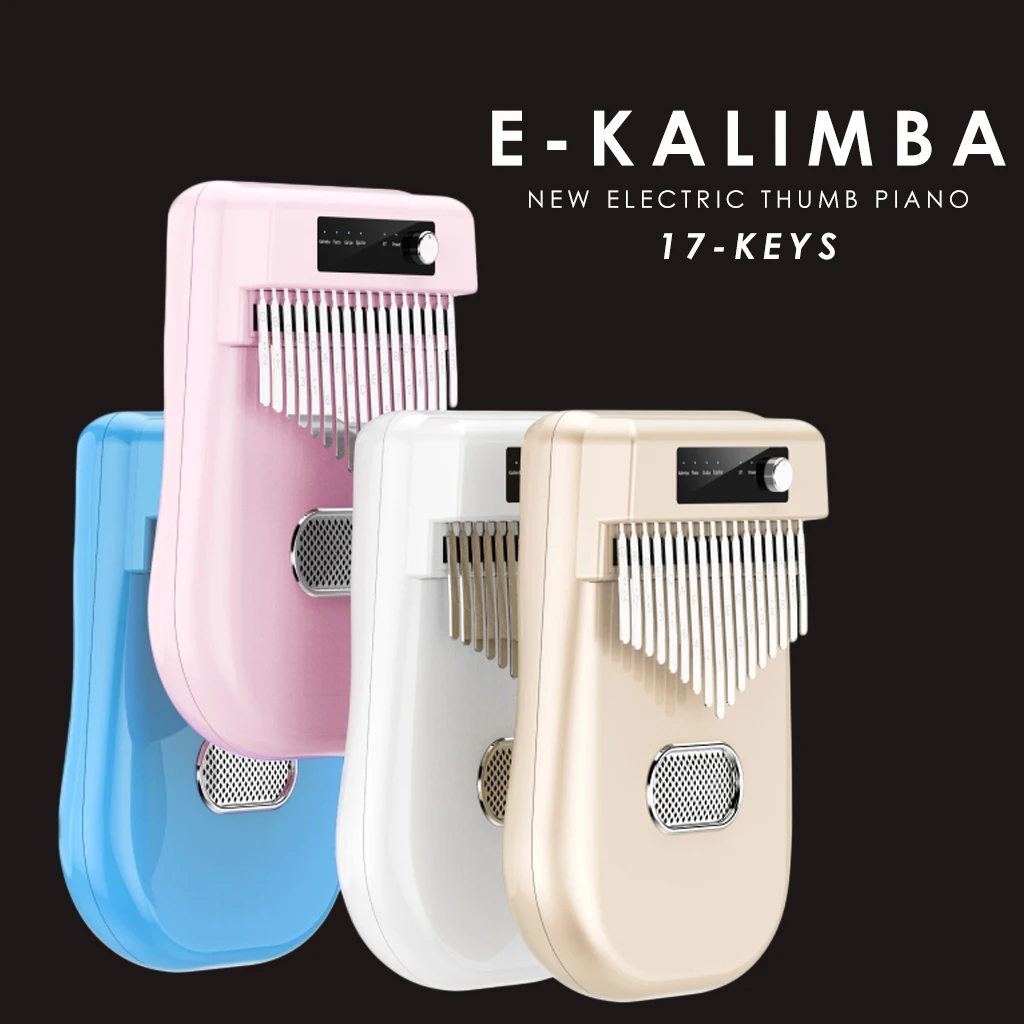NAOMI Digital Kalimba 17 Key Electric Thumb Piano Bluetooth Amplifier Gift 4 Timbres BT Connection Mbira