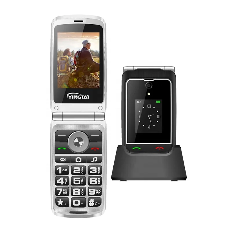 Высококачественный телефон-раскладушка 2G GSM с SOS, мобильный телефон-раскладушка с двумя экранами и большими кнопками, складные мобильные телефоны с клавиатурой 1000 мАч