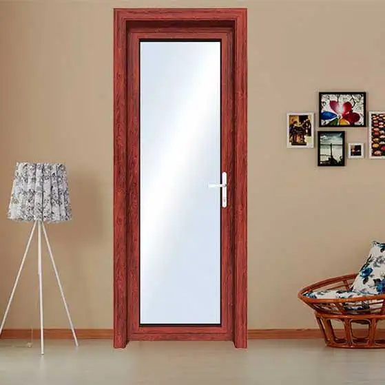 Cheap Price Aluminum Bathroom Modern Swing Style Tempered Frosted Glass Interior Toilet Door In Bangladesh